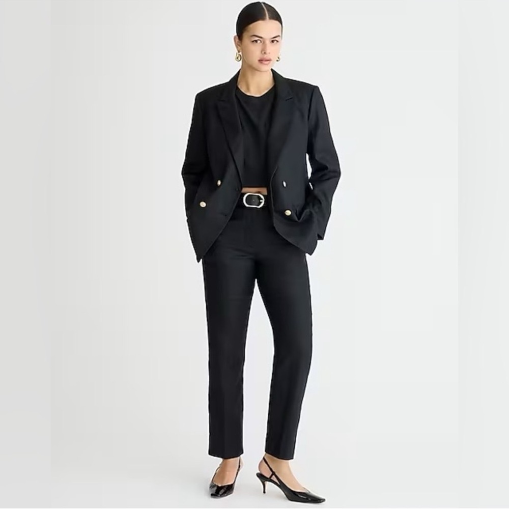 J Crew Pull On Easy Pant in Matte Crepe Black Trousers G7462